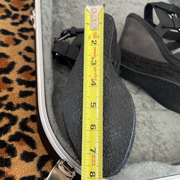 All Saints black wedge platform sandals - Picture 13 of 13